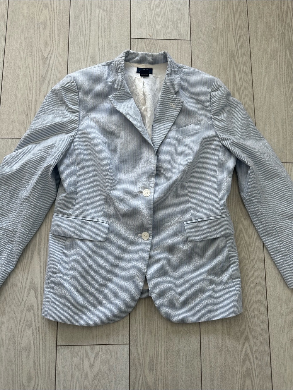 Brooks Brothers Light Blue Seersucker Women's Blazer